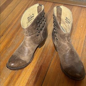 Shyanne Genuine Leather Short Cowboy Studded Boots